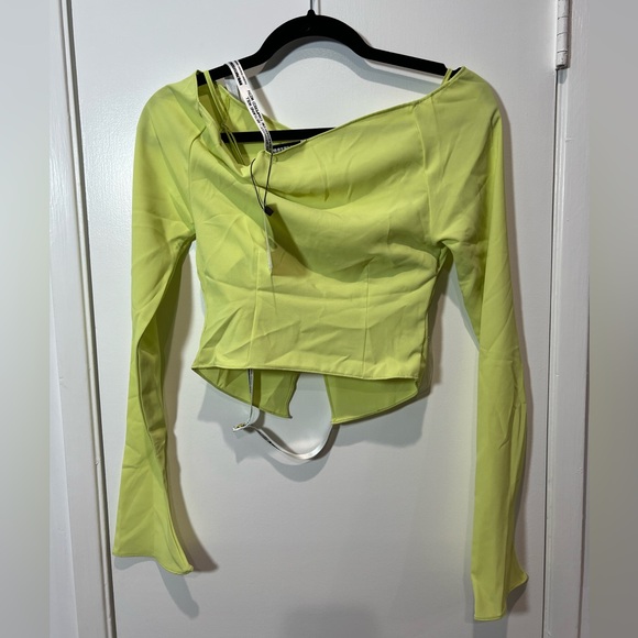 Mistress Rocks. 'JUBILANT'
Lime Cropped Top With Bralette - Picture 8 of 9